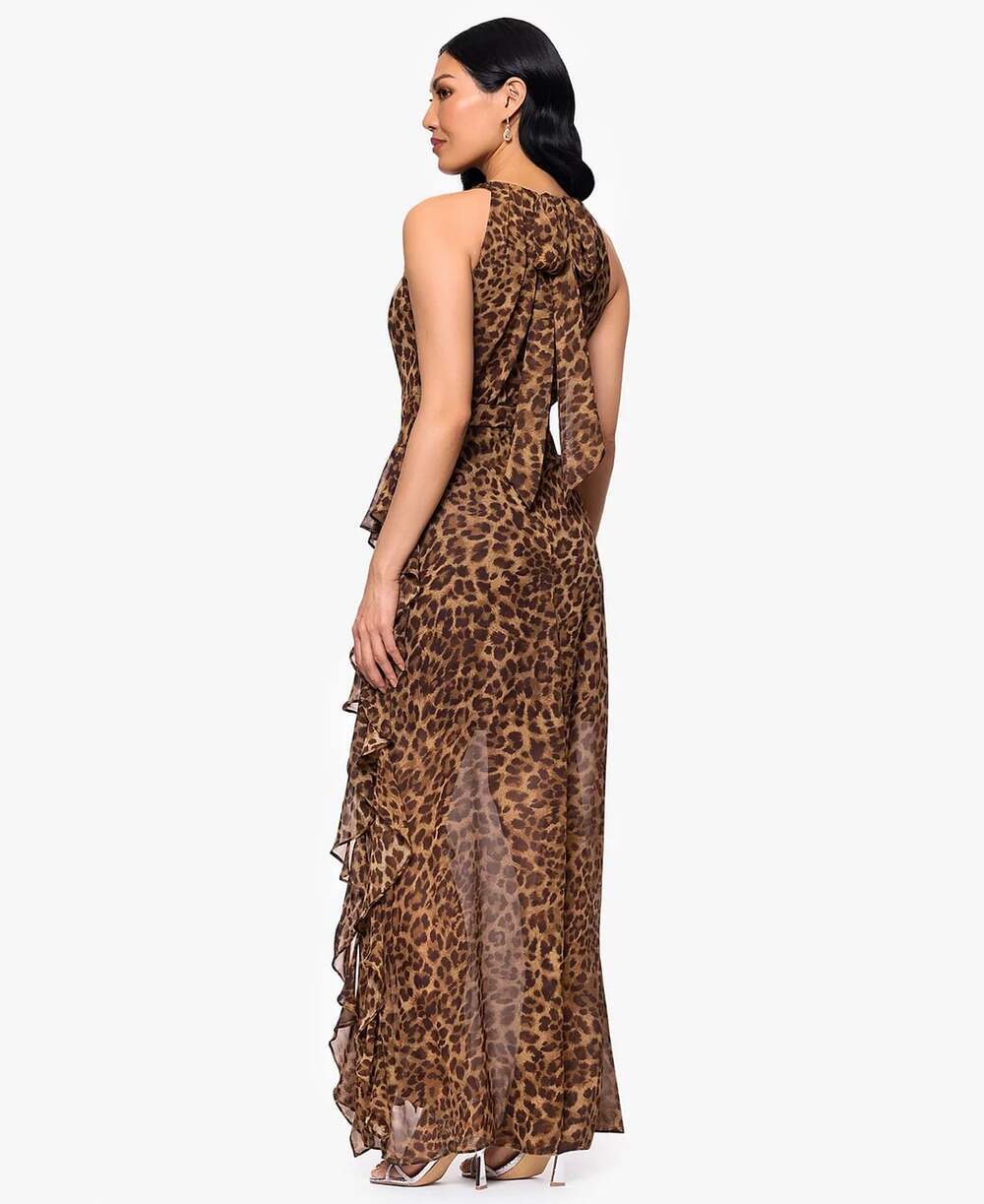 NEW Betsy & Adam Women's 10 Andie Halter Neck Ruffle Dress • Reg Price $239 - Picture 3 of 5